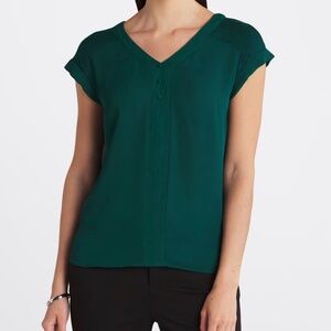 FORTUNE + IVY Helina Mixed Material Blouse | Size XL | GUC | Green